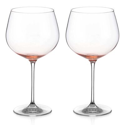 Peach Ombre Crystal Gin Glasses - Set Of 2