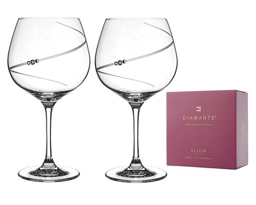 Silhouette Crystal Gin Glasses Adorned With Swarovski Crystals - Set Of 2