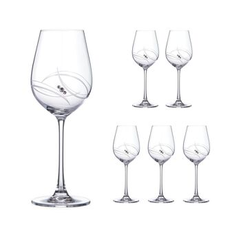 Six verres à vin blanc et rosé Atlantis - Ornés de cristaux de Swarovski®