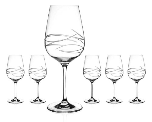 Six Fantasy Red Wine Glasses Featuring An Elegant Modern Cut