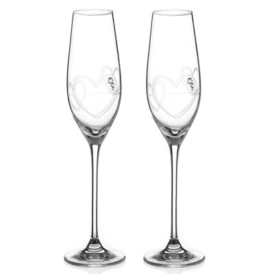 String Of Love Crystal Champagne Flutes - Set Of 2