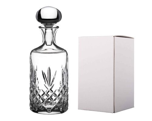 Whisky Decanter - 'buckingham' - Made From 24% Lead Crystal With Blank Engraving Panel - Decanter Prepared For Personalisation