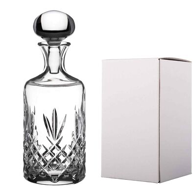 Whisky Decanter - 'buckingham' - Made From 24% Lead Crystal With Blank Engraving Panel - Decanter Prepared For Personalisation