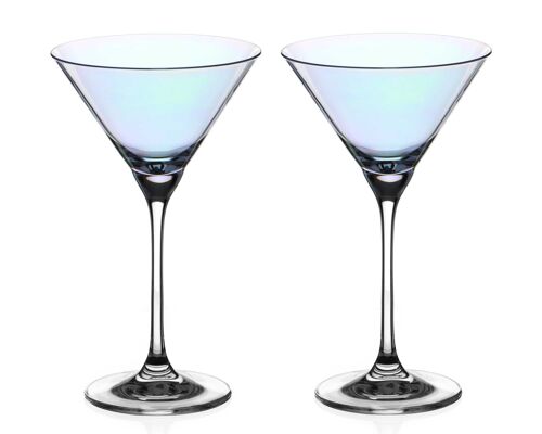White Lustre Martini Cocktail Glasses - Set Of 2