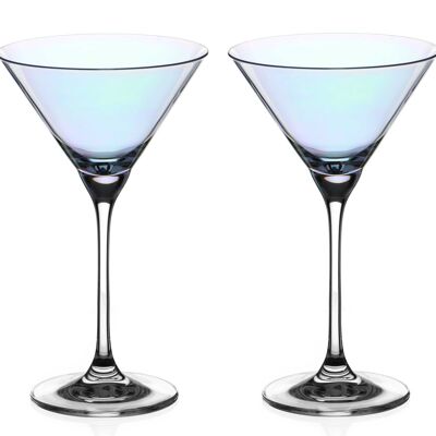 White Lustre Martini Cocktail Glasses - Set Of 2