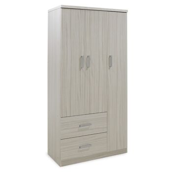 Armoire LEGO pakoworld avec 3 portes et tiroirs de couleur blanc-gris 120x45x180cm 1