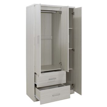 Armoire LEGO pakoworld avec 3 portes et tiroirs de couleur blanc-gris 120x45x180cm 2