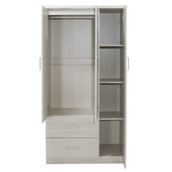 Armoire LEGO pakoworld avec 3 portes et tiroirs de couleur blanc-gris 120x45x180cm 4