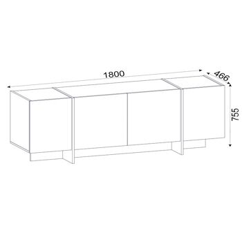 Buffet PWF-0455 pakoworld noir-or 180x46,5x75,5cm 7