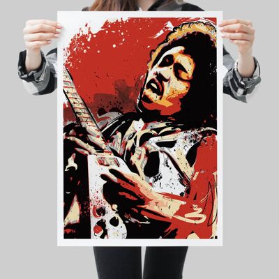 Cartello d'arte pop di Jimi Hendrix