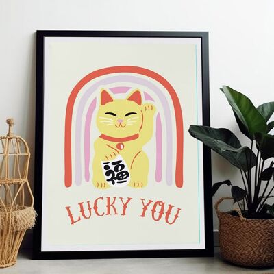 Poster Gato de la suerte
