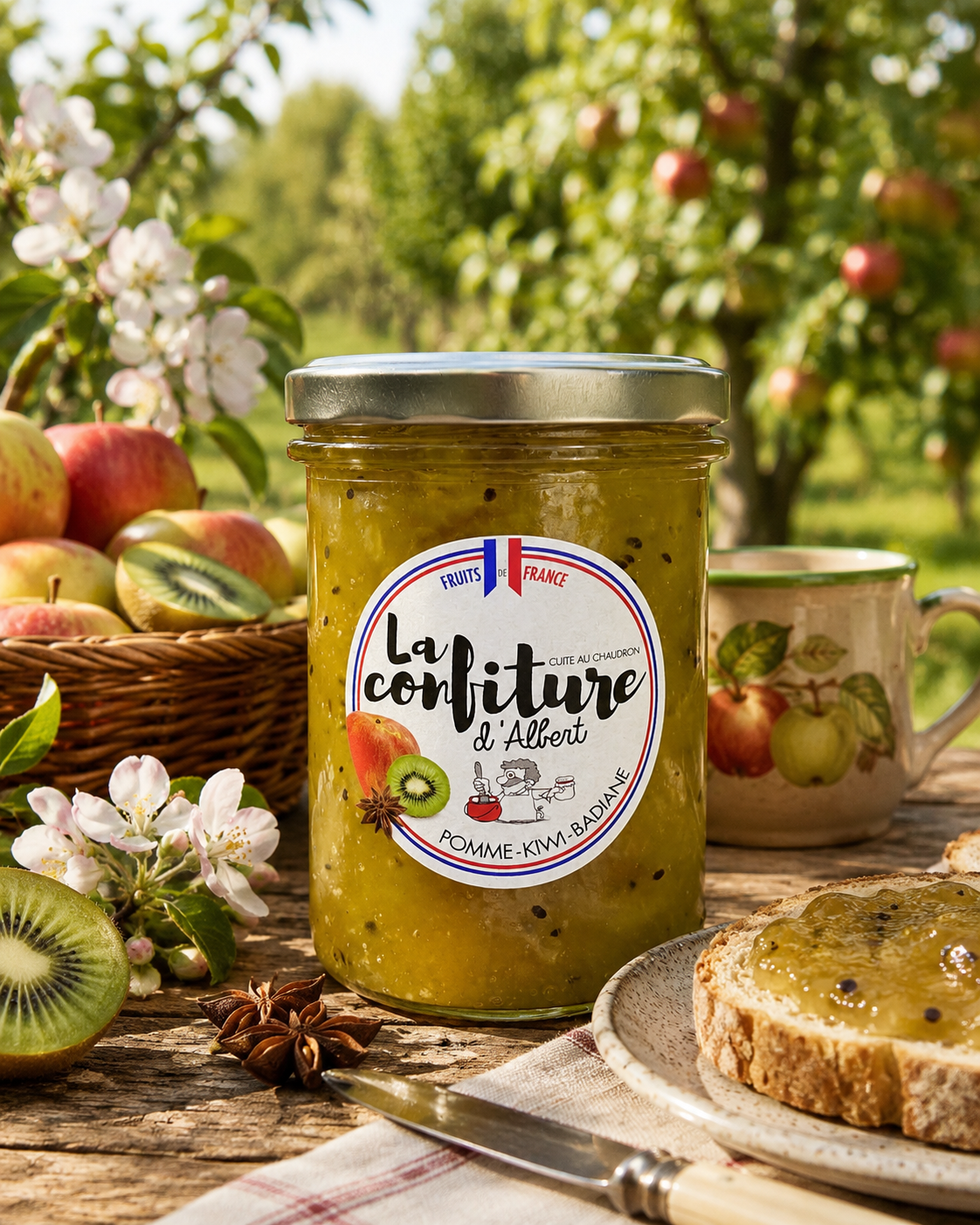 Mermelada ecológica de manzana, kiwi y anís estrellado