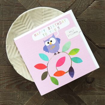 Carte joyeux anniversaire hibou GL24 3