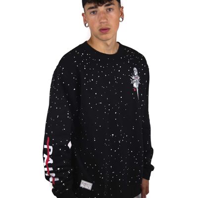 Pain black crewneck moted