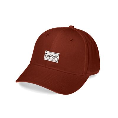 Handcrafted logo curved visor tile cap