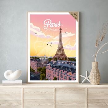 Tableau Paris Rétro - Décoration Tour Eiffel - Oh Mon Tableau
