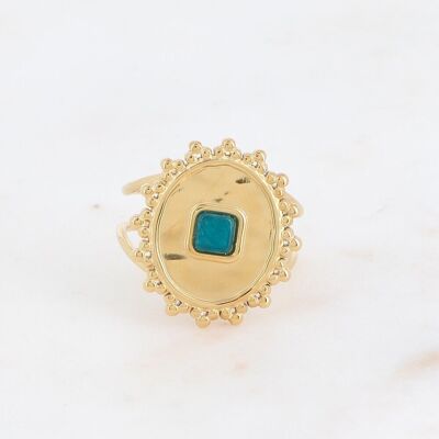 Golden Abigail ring with Apatite stone