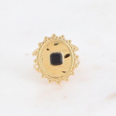 Abigail golden ring with Onyx stone