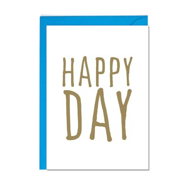 Vertical folding card, HAPPY DAY, gold