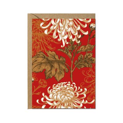 Vertical folded card, FLOWER CHRYSANTHEMUM