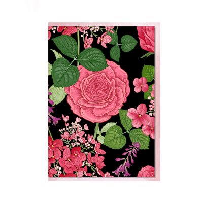 Ritratto in cartoncino piegato, ROSA ROSA SU NERO