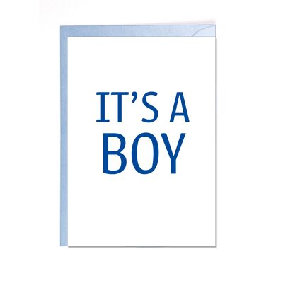 Faltkarte hoch, IT'S A BOY, blau