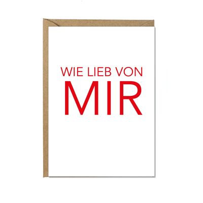 Faltkarte hoch, WIE LIEB VON MIR, rot