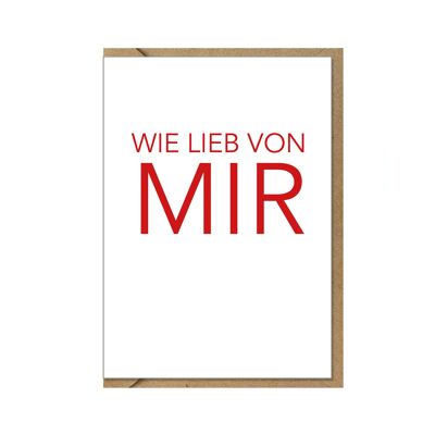 Tarjeta plegada, CÓMO AMOR DE MÍ, roja