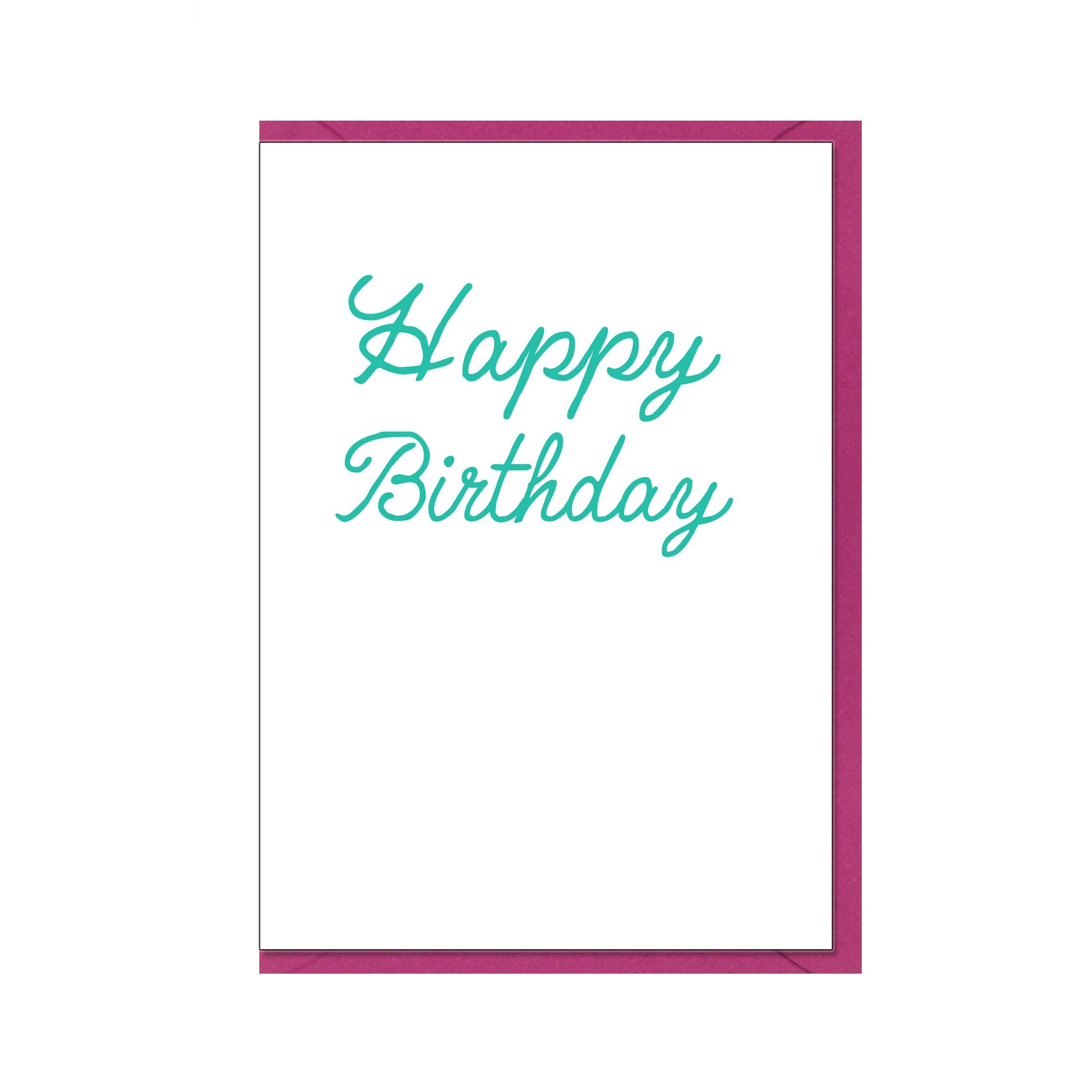 Biglietto pieghevole verticale, BUON COMPLEANNO, verde chiaro