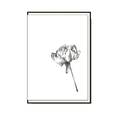 Biglietto pieghevole verticale, ROSE, nero