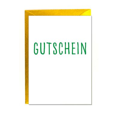 Folded card, VOUCHER, green