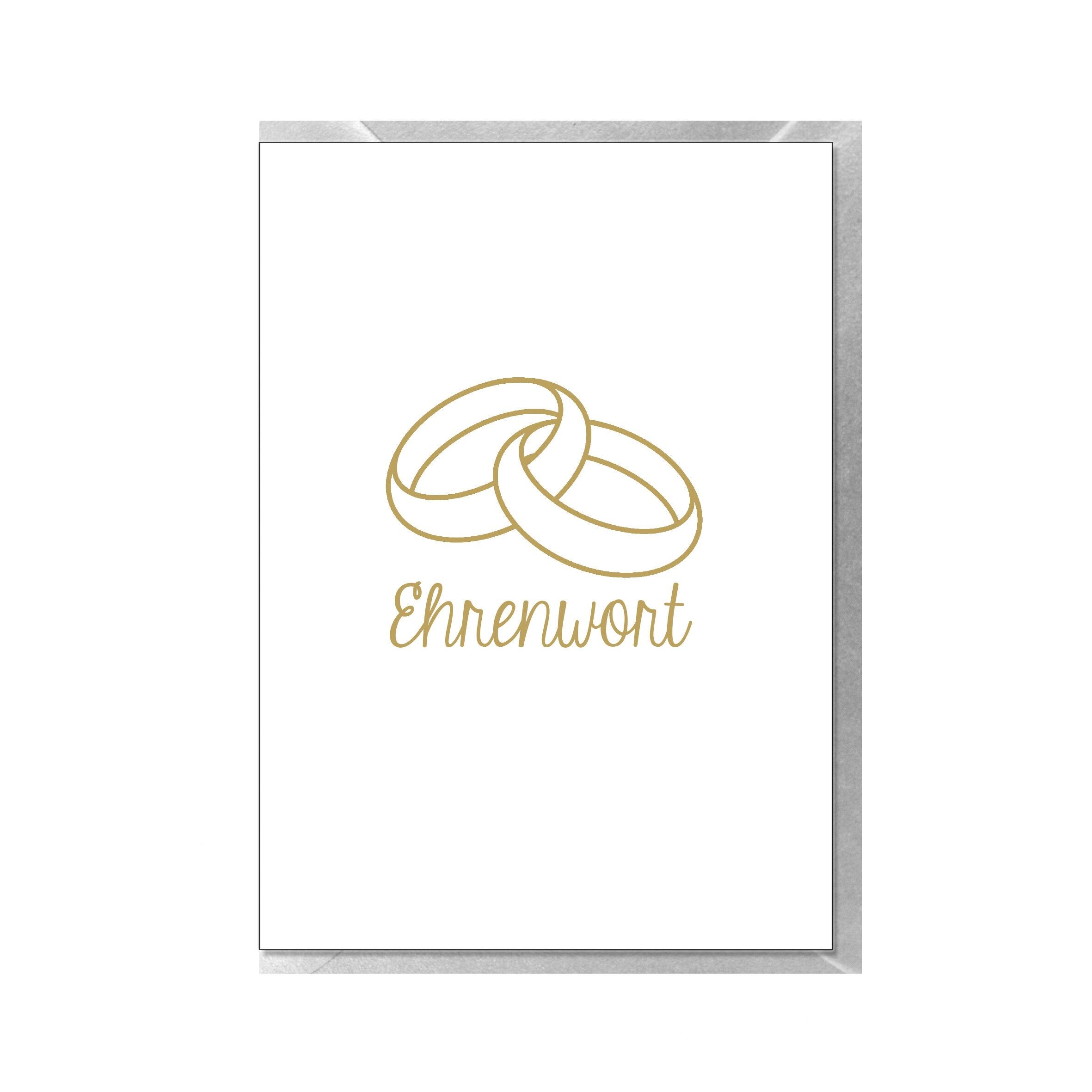 Biglietto pieghevole alto, PAROLA D'ONORE, oro