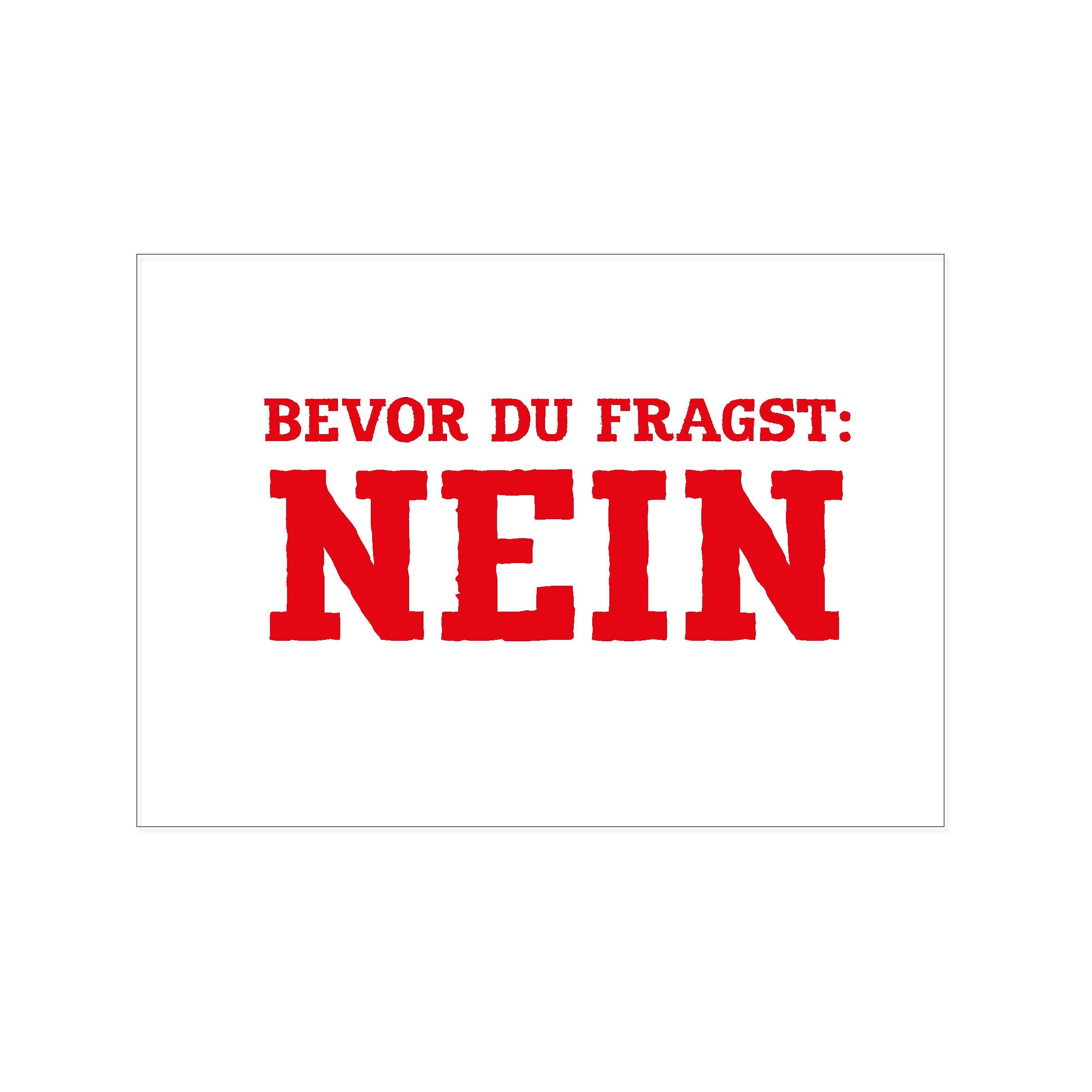Postkarte quer, BEVOR DU FRAGST: NEIN, rot