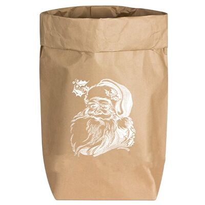 Paperbags Small natura, BABBO NATALE, bianco