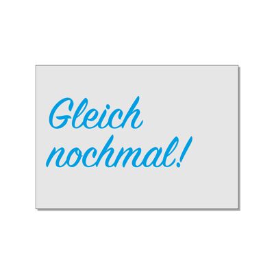Postkarte quer, GLEICH NOCHMAL!, türkis