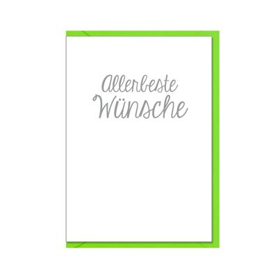 Carte pliante en relief, TRÈS MEILLEURS VŒUX. Gris