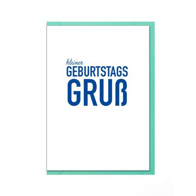 Carte pliante verticale, petit BIRTHDAY GREETING, bleu