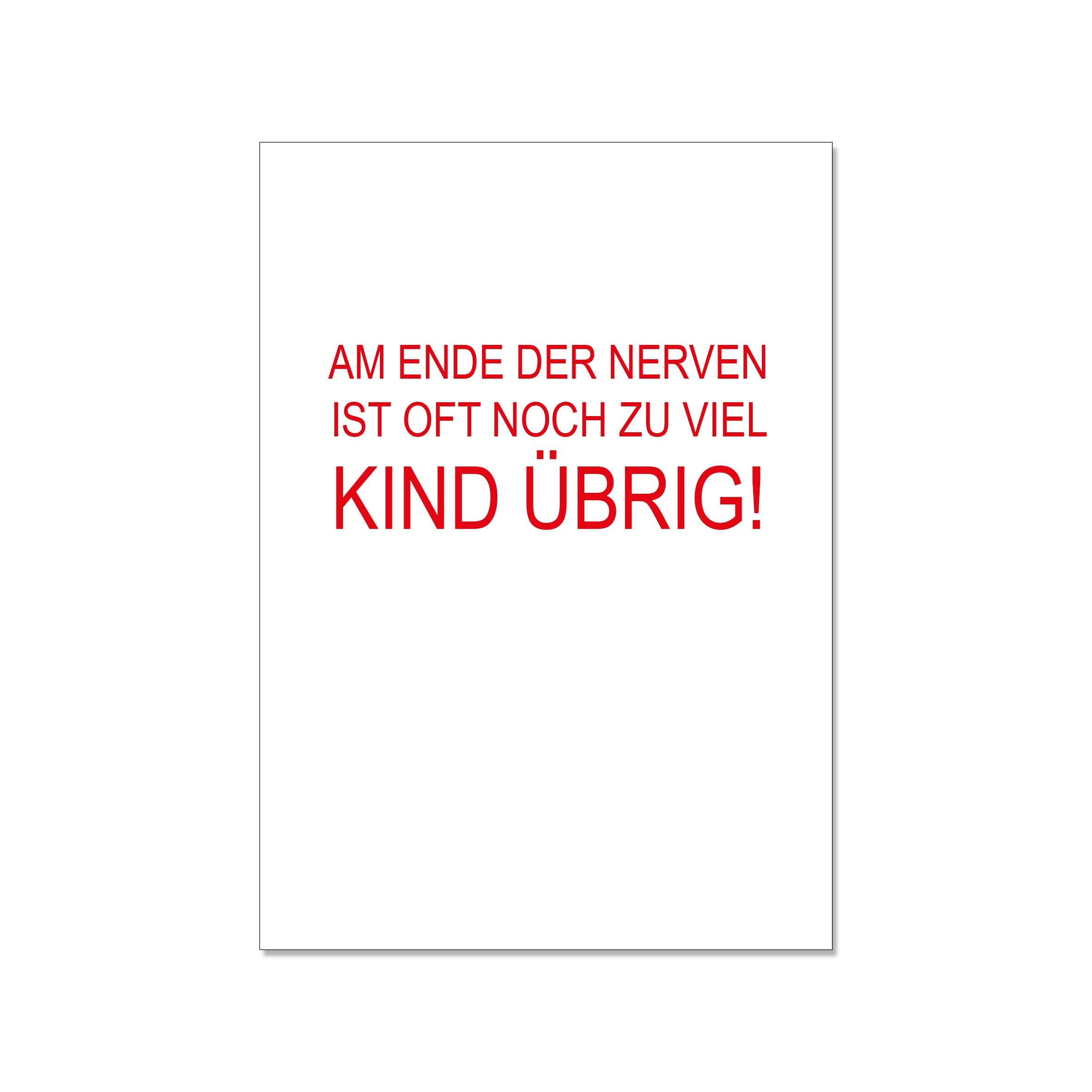 Cartolina ritratto, ALLA FINE DEI NERVI RIMANGONO SPESSO TANTI BAMBINI!, rosso