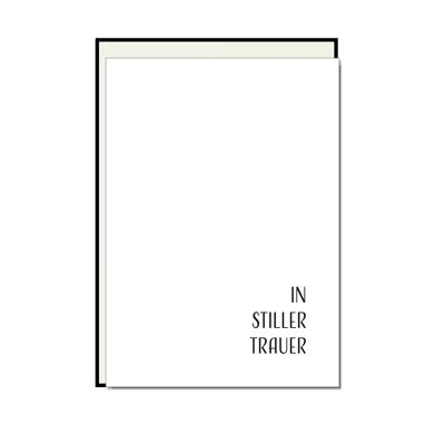 Vertical folding card, IN SILENT MOURNING, black