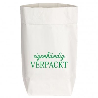 PaperBags Small white, PERSONALLY WRAPPED, green