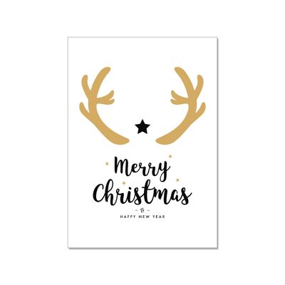 Carte postale haute, MERRY CHRISTMAS (bois)