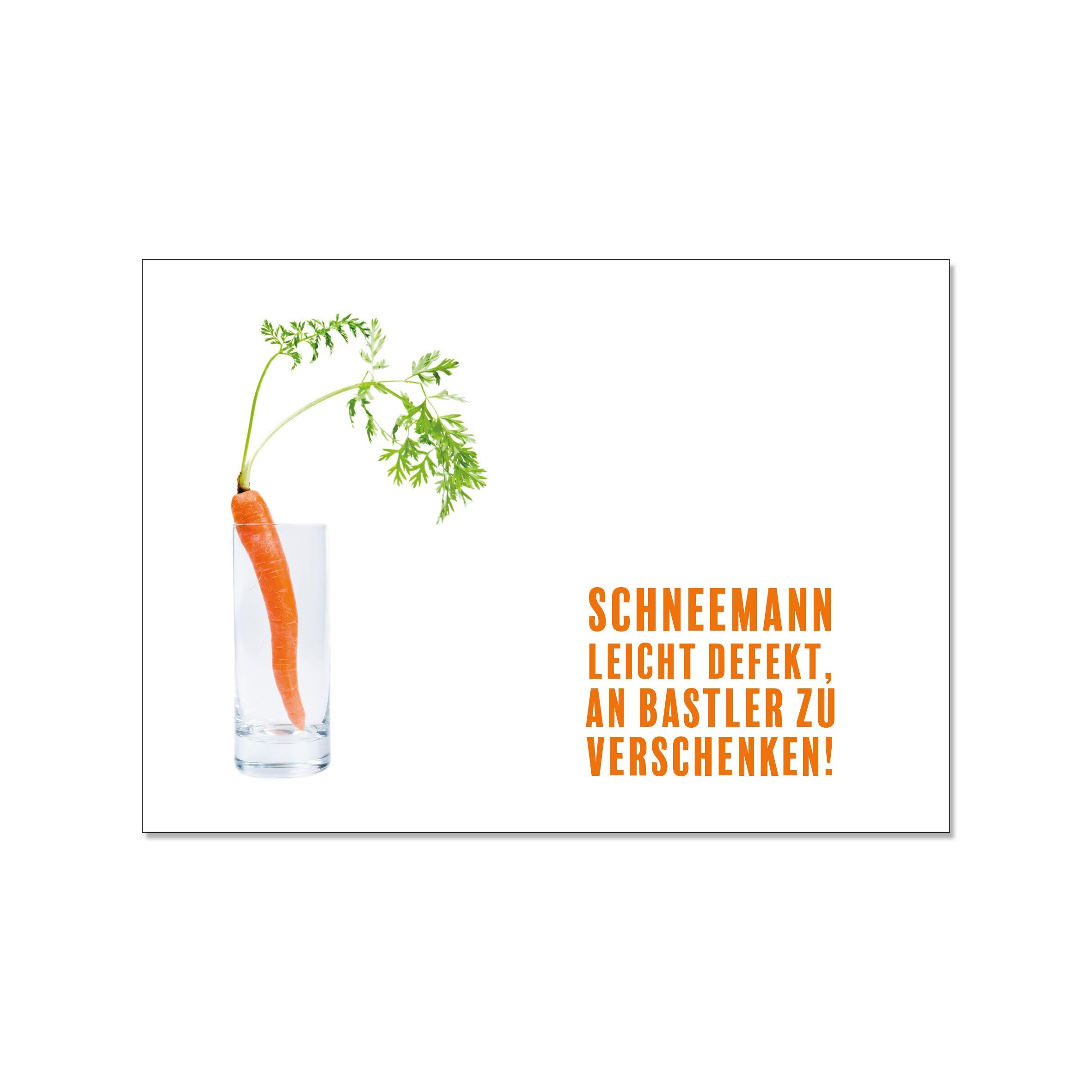 Postkarte quer, SCHNEEMANN LEICHT DEFEKT, AN BASTLER ZU VERSCHENKEN!