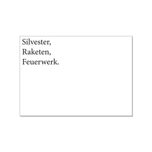 Postkarte quer, SILVESTER, RAKETEN, FEUERWERK