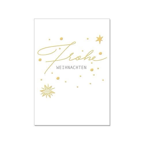 Postkarte hoch, Frohe WEIHNACHTEN, Gold