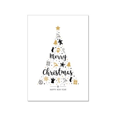 Postkarte hoch, MERRY CHRISTMAS TREE
