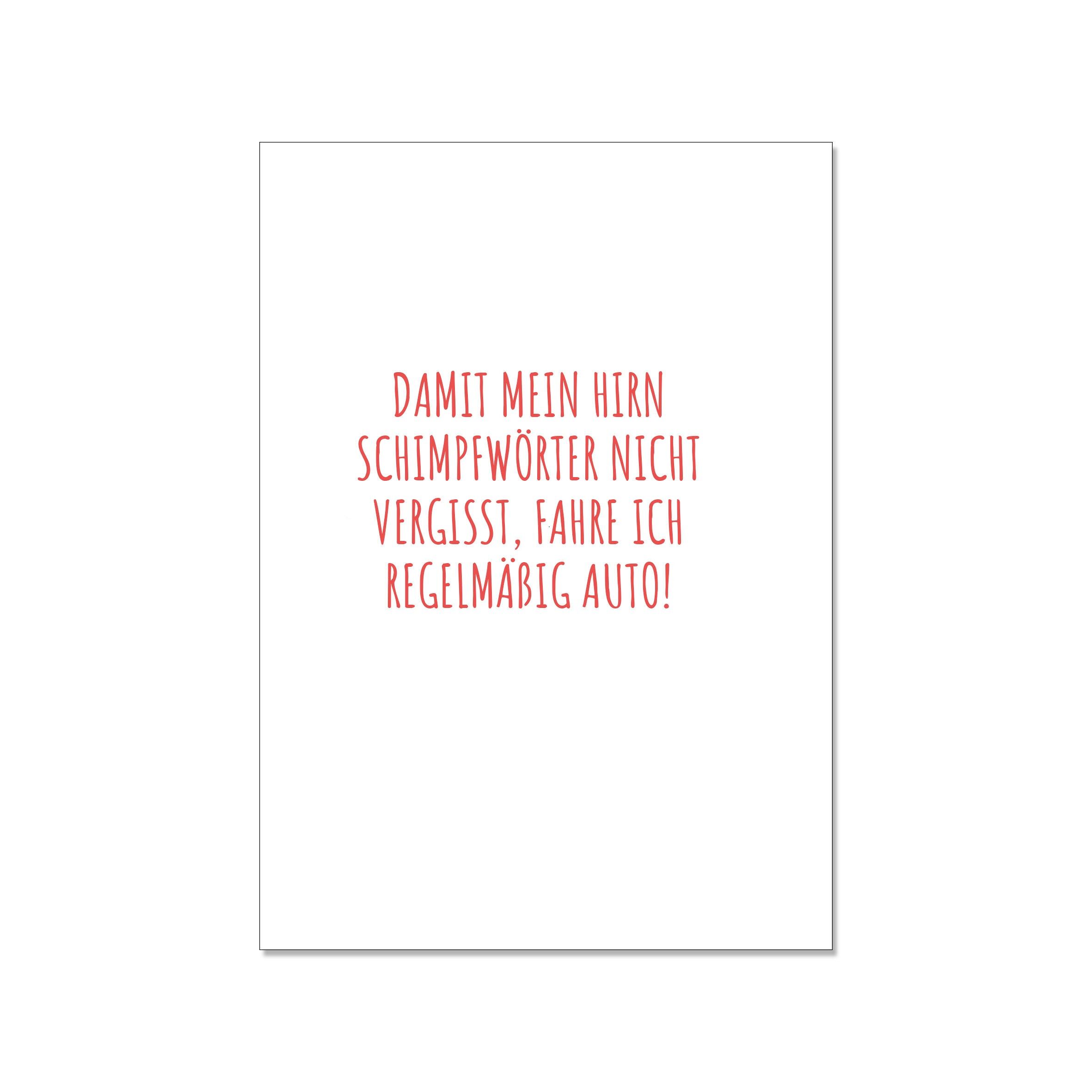 CARTOLINA IN SU, IN MODO CHE IL MIO CERVELLO NON DIMENTICA LE PAROLE DI FONTE, GUIDO REGOLARMENTE UN'AUTO
