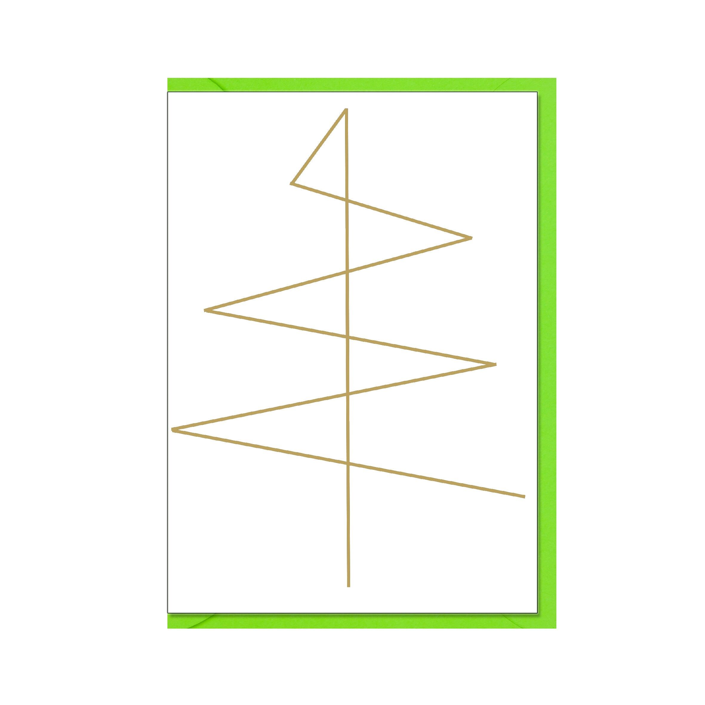 Biglietto pieghevole verticale, ALBERO DI NATALE MOLTO SEMPLICE