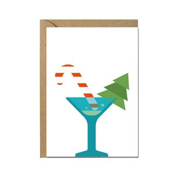 Carte pliante verticale, COCKTAIL DE NOËL