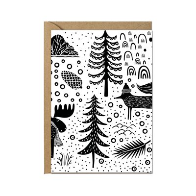 Folded card, WINTER ANIMALS