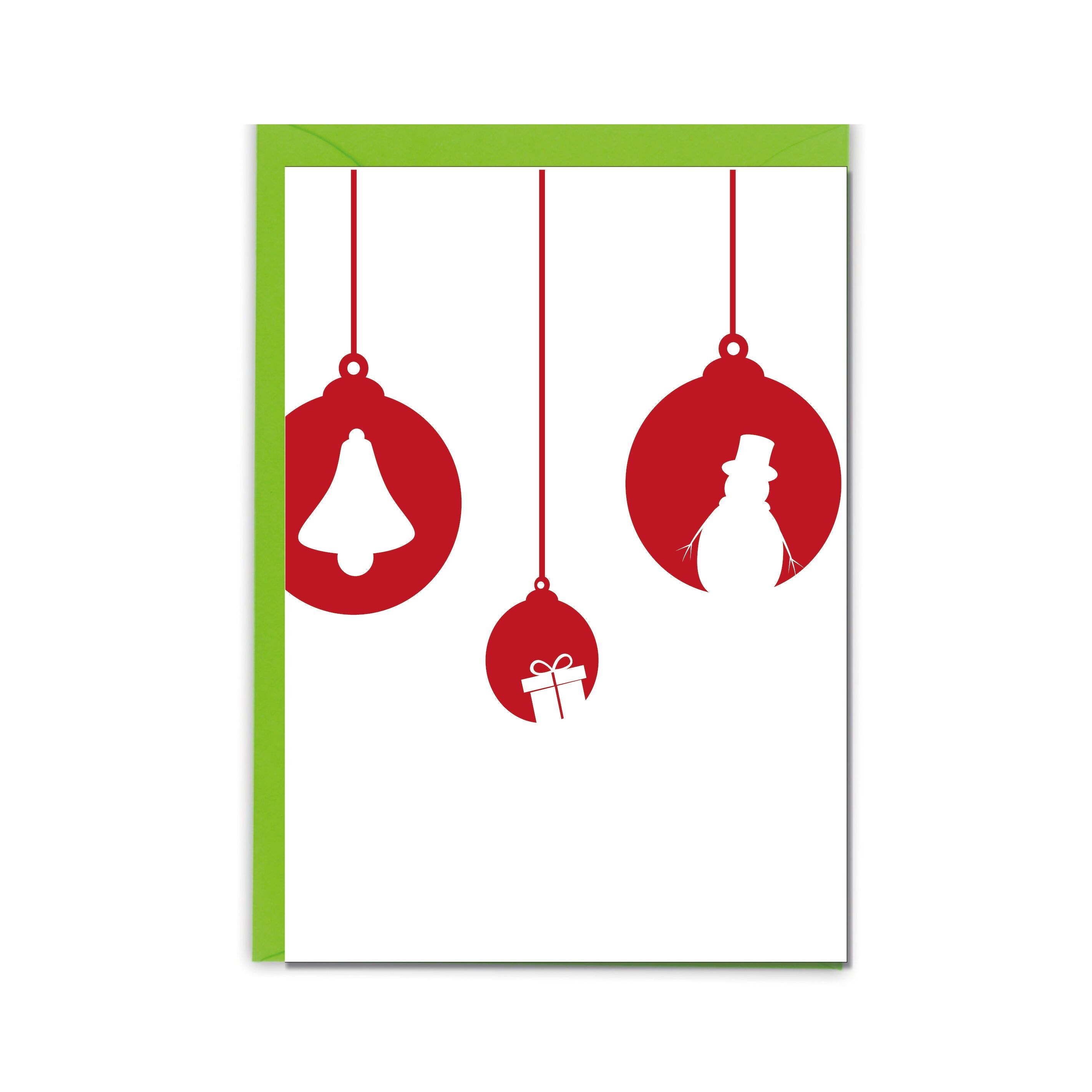 Card pieghevole verticale, PALLINE ROSSE